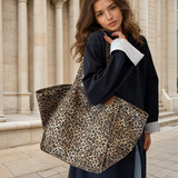 Olivia's Chic Tote – Vintage Leopard Canvas Bag