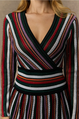 AURORA v Neck Knit Maxi Dress With Subtle Shine