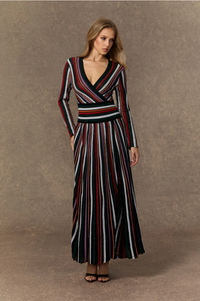 AURORA v Neck Knit Maxi Dress With Subtle Shine
