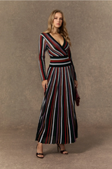AURORA v Neck Knit Maxi Dress With Subtle Shine