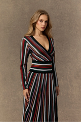 AURORA v Neck Knit Maxi Dress With Subtle Shine