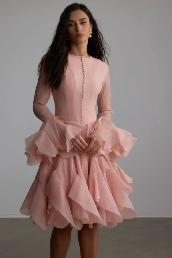 LUNELLA Flared Hem Mini Dress