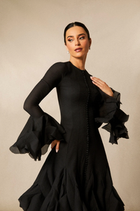 LUNELLA Flared Hem Mini Dress