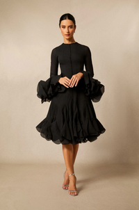 LUNELLA Flared Hem Mini Dress