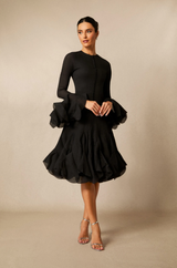 LUNELLA Flared Hem Mini Dress