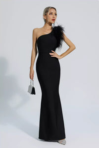 TIANELLE Feather Bandage Maxi Dress
