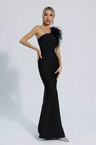 TIANELLE Feather Bandage Maxi Dress