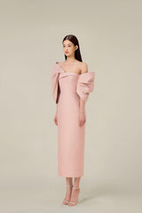 DELANCY Bow Back Midi Dress