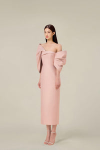 DELANCY Bow Back Midi Dress