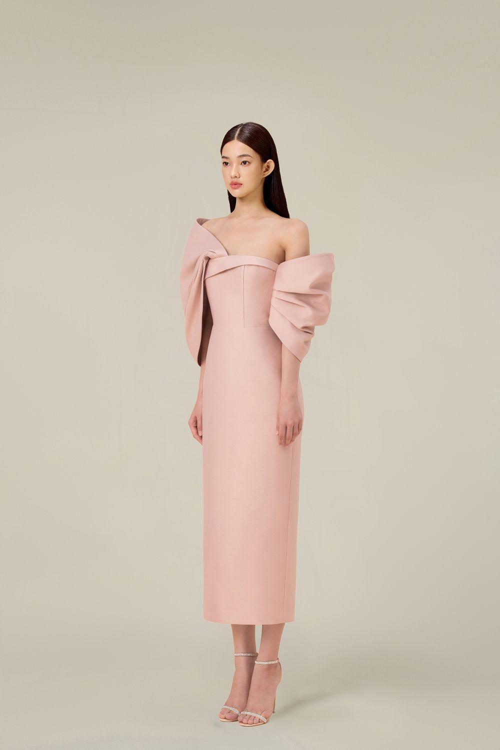 DELANCY Bow Back Midi Dress