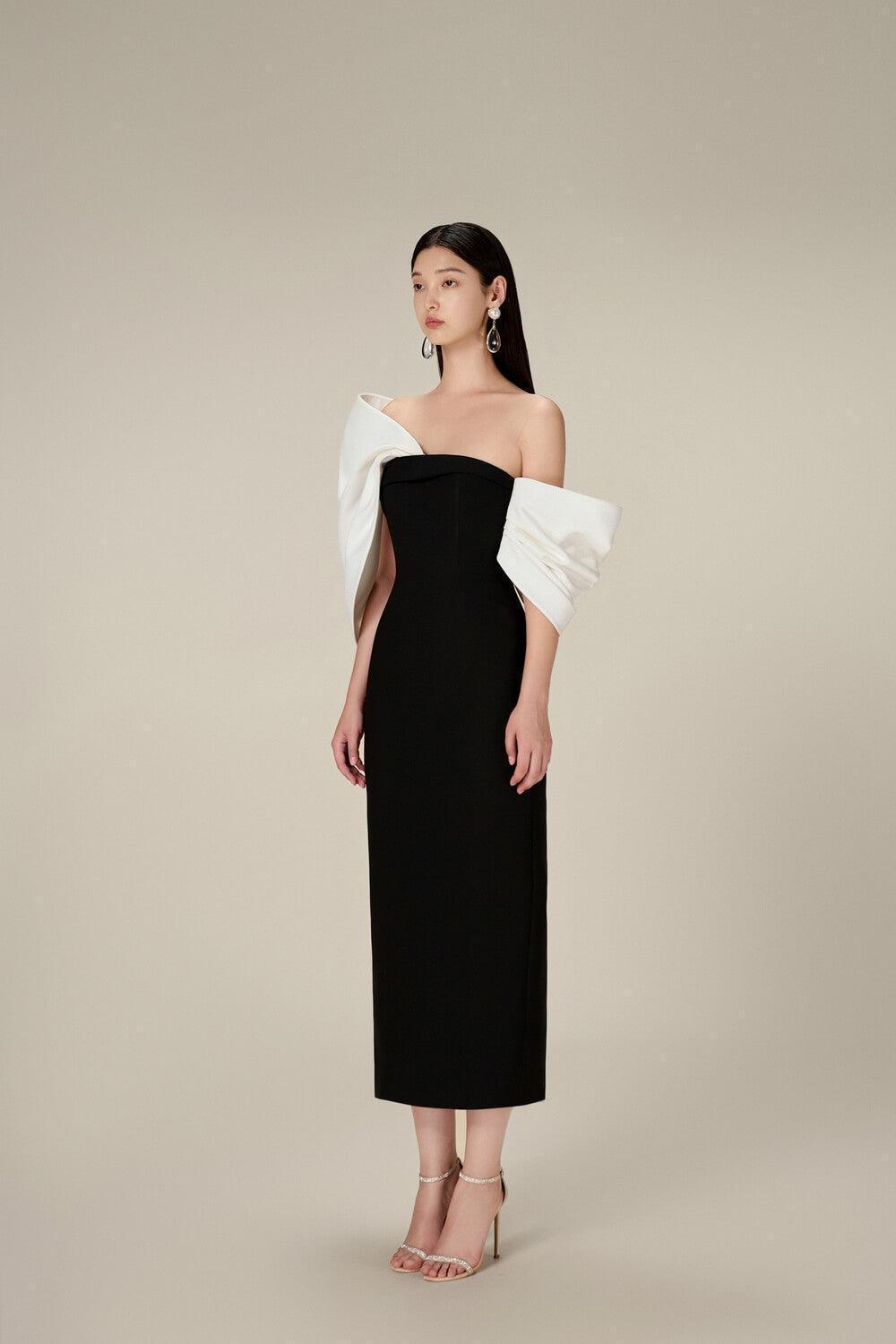 DELANCY Bow Back Midi Dress