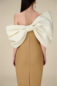 DELANCY Bow Back Midi Dress