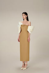 DELANCY Bow Back Midi Dress