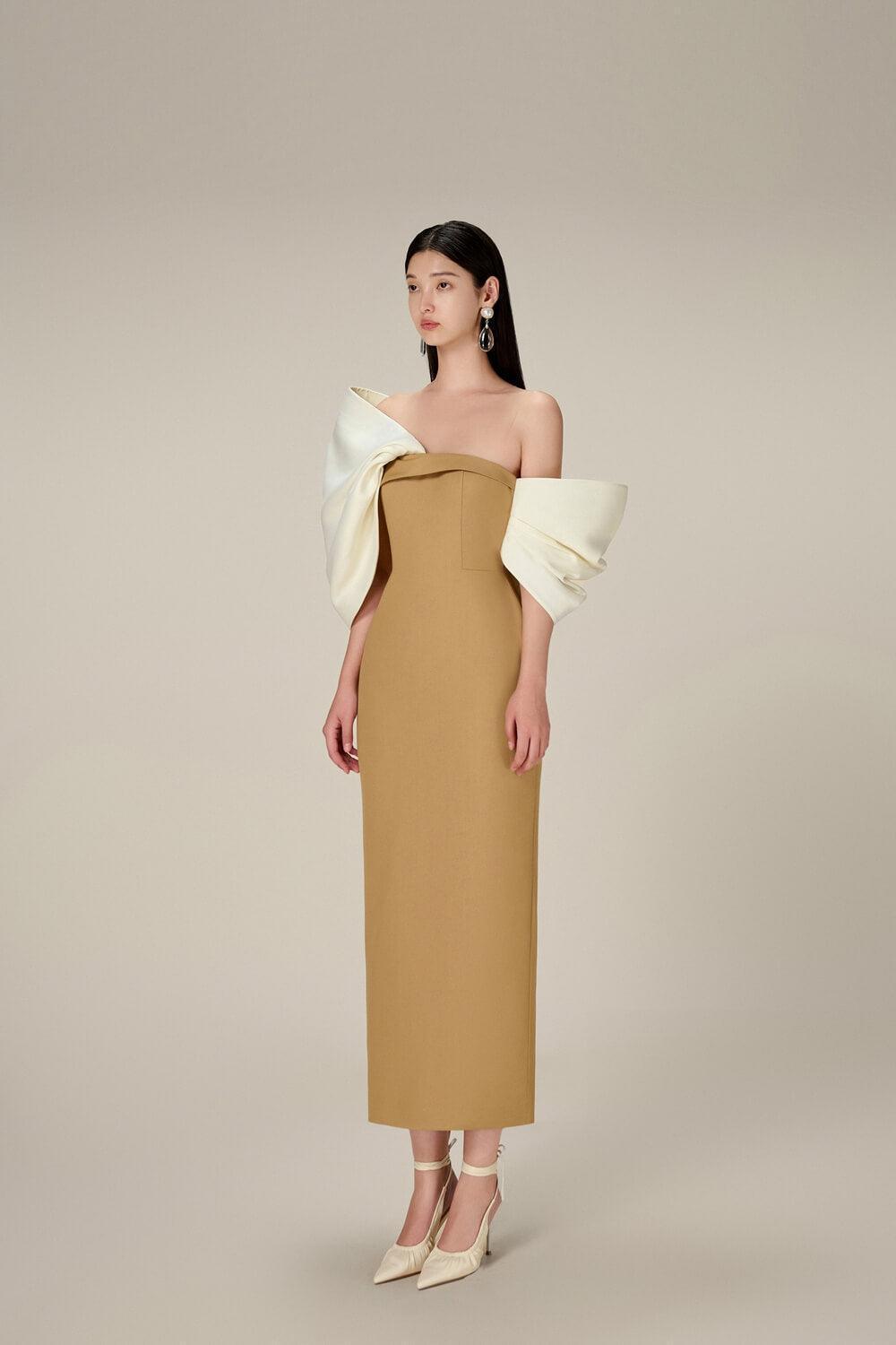 DELANCY Bow Back Midi Dress