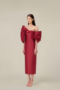 DELANCY Bow Back Midi Dress