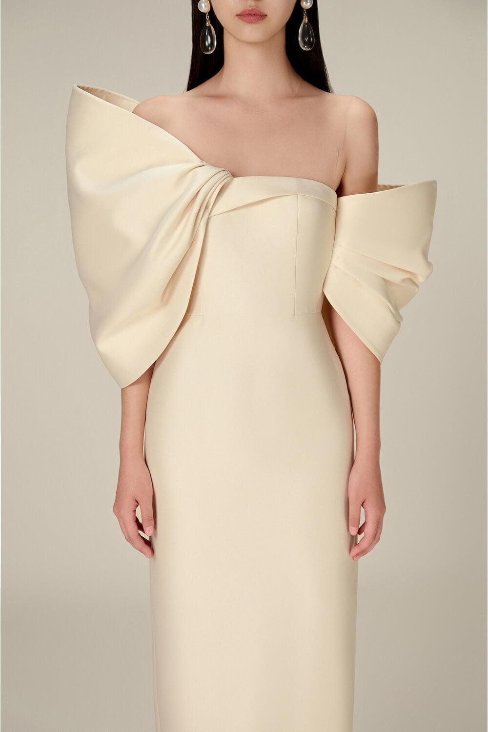 DELANCY Bow Back Midi Dress