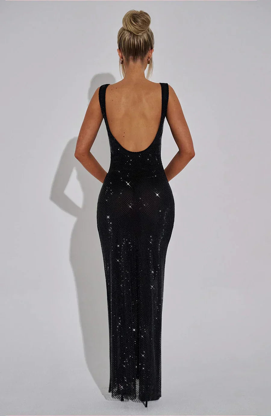 DORÉA Rhinestone Maxi Dress