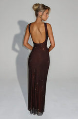 DORÉA Rhinestone Maxi Dress