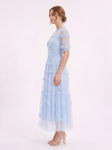 ELOISE Polka Dot Puff Sleeve Maxi Dress