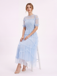 ELOISE Polka Dot Puff Sleeve Maxi Dress