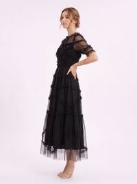 ELOISE Polka Dot Puff Sleeve Maxi Dress