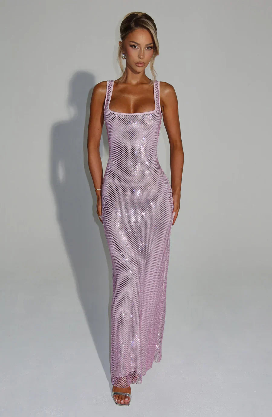 DORÉA Rhinestone Maxi Dress