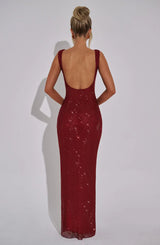 DORÉA Rhinestone Maxi Dress