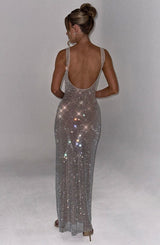 DORÉA Rhinestone Maxi Dress
