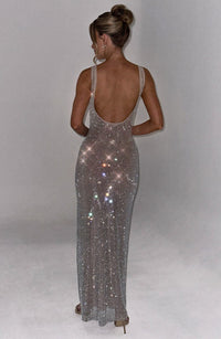 DORÉA Rhinestone Maxi Dress