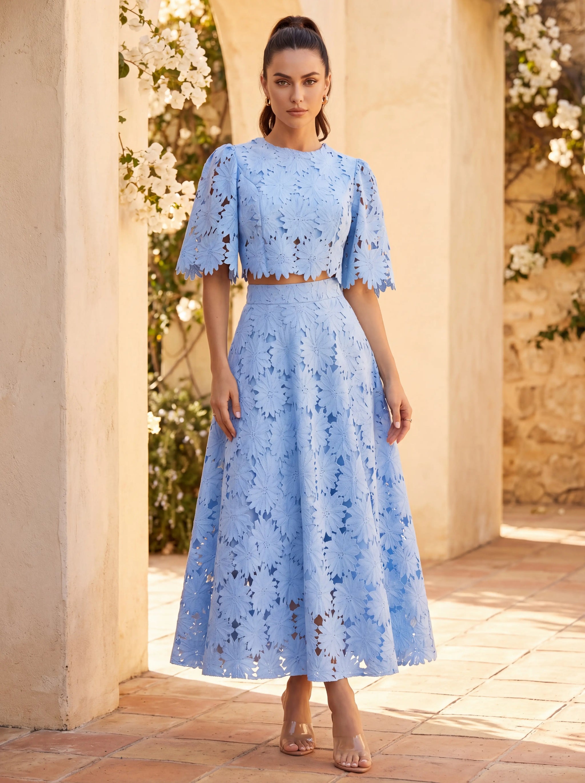 LIORAÉ Lace Top &amp; Maxi Skirt Set