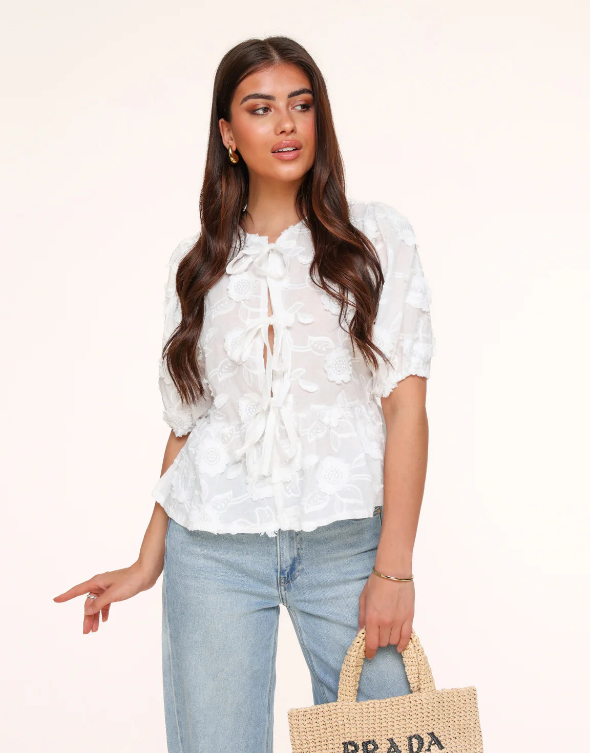 Luna | White Flower Top