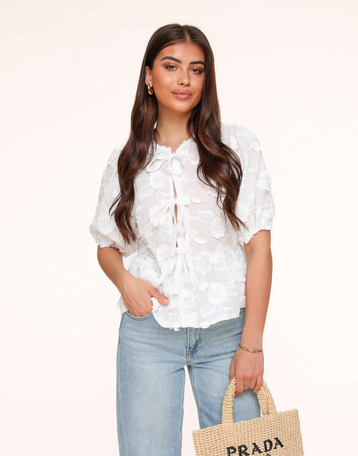 Luna | White Flower Top